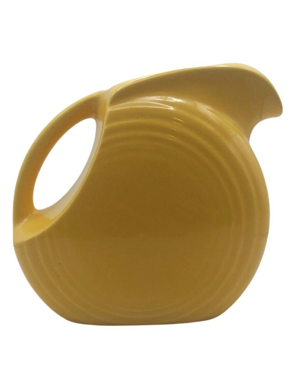 Fiestaware Disk Juice Pitcher 6" Yellow Ceramic Homer Laughlin Vintage Art Deco